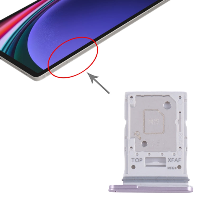 For Samsung Galaxy Tab S9 Ultra 5G SM-X916 Original SIM + Micro SD Card Tray (Purple) - Card Tray by buy2fix | Online Shopping UK | buy2fix