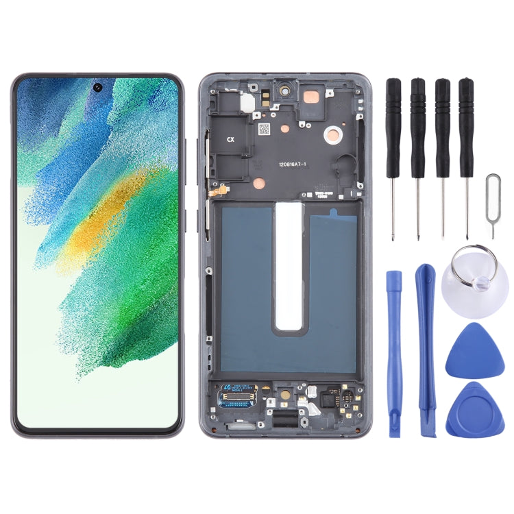 For Samsung Galaxy S21 FE 5G SM-G990B Original LCD Screen Digitizer Full Assembly with Frame (Black) - LCD Screen by buy2fix | Online Shopping UK | buy2fix