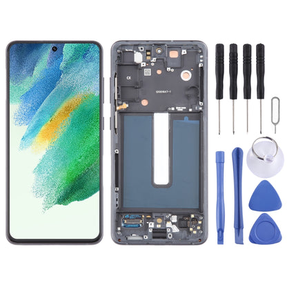 For Samsung Galaxy S21 FE 5G SM-G990B Original LCD Screen Digitizer Full Assembly with Frame (Black) - LCD Screen by buy2fix | Online Shopping UK | buy2fix