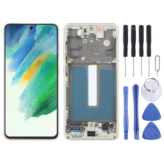 For Samsung Galaxy S21 FE 5G SM-G990B Original LCD Screen Digitizer Full Assembly with Frame (Olive Green) - LCD Screen by buy2fix | Online Shopping UK | buy2fix