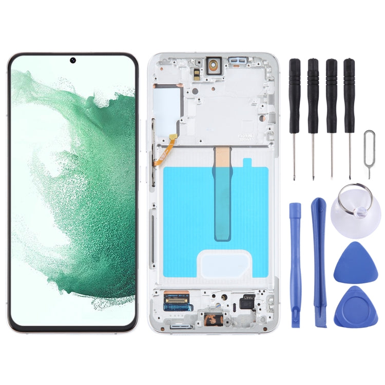 For Samsung Galaxy S22+ 5G SM-S906B Original LCD Screen Digitizer Full Assembly with Frame (White) -  by buy2fix | Online Shopping UK | buy2fix