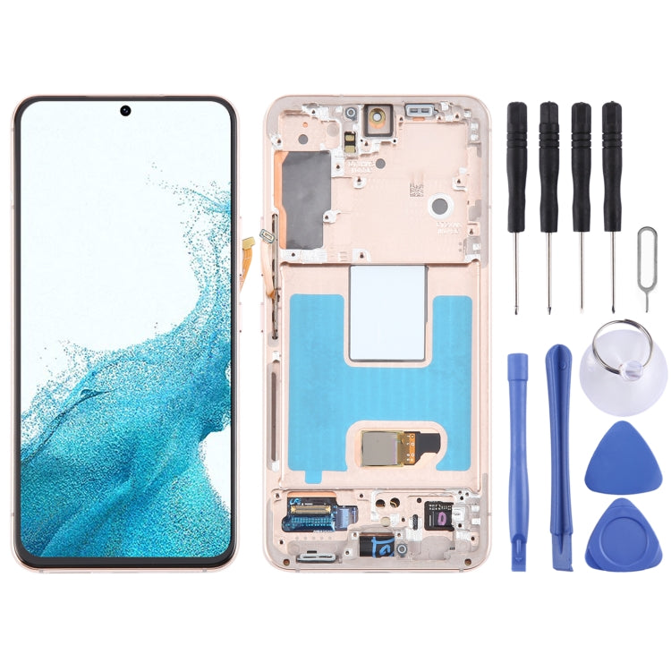 For Samsung Galaxy S22 5G SM-S901B Original LCD Screen Digitizer Full Assembly with Frame (Gold) -  by buy2fix | Online Shopping UK | buy2fix