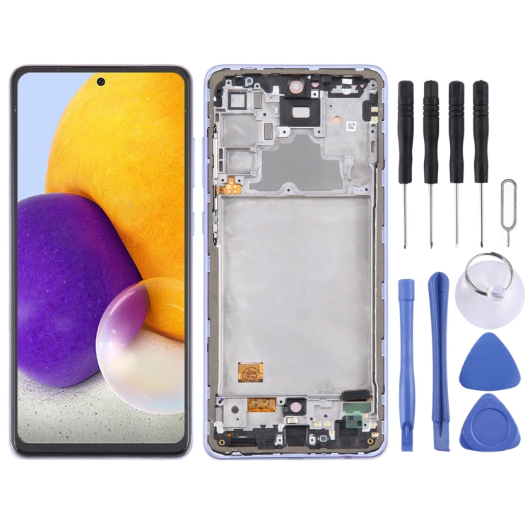 For Samsung Galaxy A72 4G SM-A725 6.43 inch OLED LCD Screen Digitizer Full Assembly with Frame (Purple) - LCD Screen by buy2fix | Online Shopping UK | buy2fix