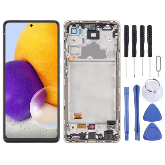 For Samsung Galaxy A72 4G SM-A725 6.43 inch OLED LCD Screen Digitizer Full Assembly with Frame (White) - LCD Screen by buy2fix | Online Shopping UK | buy2fix