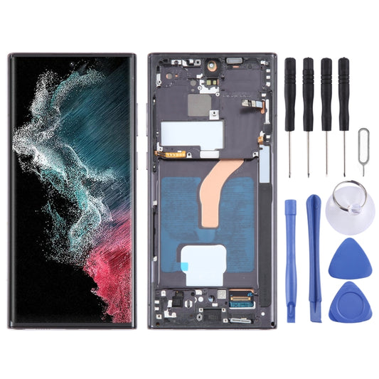 For Samsung Galaxy S22 Ultra 5G SM-S908B Original LCD Screen Digitizer Full Assembly with Frame (Black) -  by buy2fix | Online Shopping UK | buy2fix
