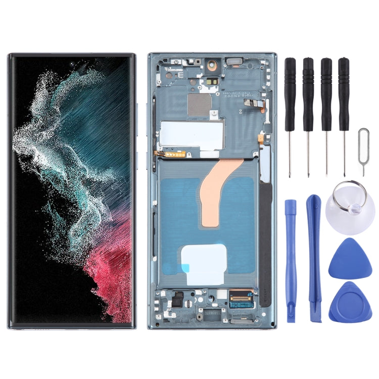 For Samsung Galaxy S22 Ultra 5G SM-S908B Original LCD Screen Digitizer Full Assembly with Frame (Green) -  by buy2fix | Online Shopping UK | buy2fix