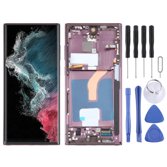 For Samsung Galaxy S22 Ultra 5G SM-S908B Original LCD Screen Digitizer Full Assembly with Frame (Purple) -  by buy2fix | Online Shopping UK | buy2fix