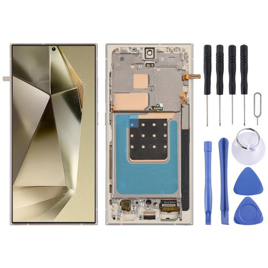 For Samsung Galaxy S24 Ultra SM-S928B 6.78 inch OLED LCD Screen Digitizer Full Assembly with Frame (Gold)