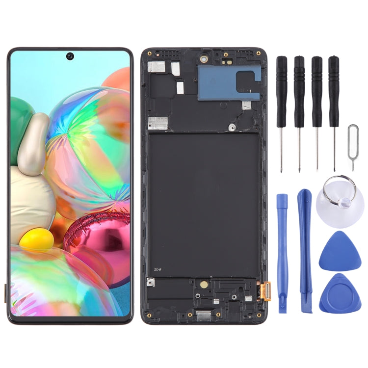 For Samsung Galaxy A71 4G SM-A715F 6.43 inch OLED LCD Screen Digitizer Full Assembly with Frame (Black) - LCD Screen by buy2fix | Online Shopping UK | buy2fix