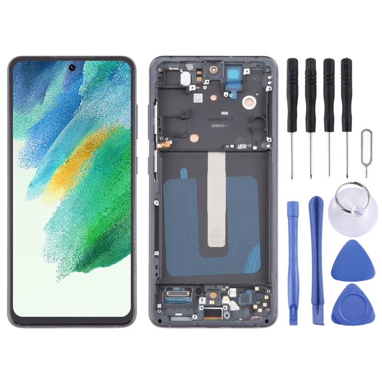 For Samsung Galaxy S21 FE 5G SM-G990B 6.43 inch EU Version OLED LCD Screen Digitizer Full Assembly with Frame (Black) - LCD Screen by buy2fix | Online Shopping UK | buy2fix