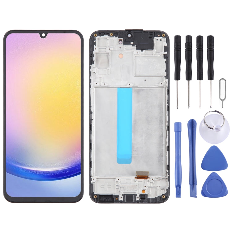 For Samsung Galaxy A25 SM-A256B 6.43 inch OLED LCD Screen Digitizer Full Assembly with Frame (Black) - LCD Screen by buy2fix | Online Shopping UK | buy2fix