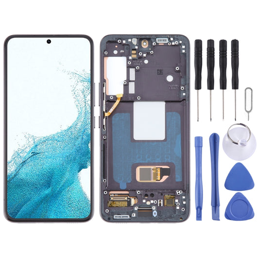 For Samsung Galaxy S22 5G SM-S901B US Version OLED LCD Screen Digitizer Full Assembly with Frame (Black) -  by buy2fix | Online Shopping UK | buy2fix