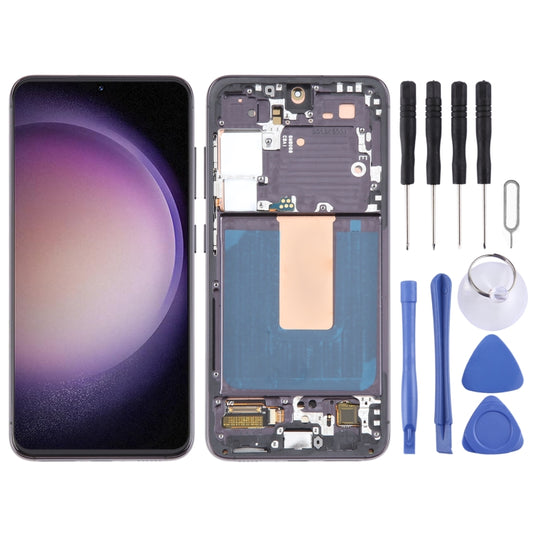 For Samsung Galaxy S23 SM-S911B 6.43 inch EU Version OLED LCD Screen Digitizer Full Assembly with Frame (Black) -  by buy2fix | Online Shopping UK | buy2fix