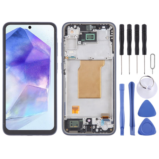 For Samsung Galaxy A35 SM-A356B 6.43 inch OLED LCD Screen Digitizer Full Assembly with Frame(Dark Blue) - LCD Screen by buy2fix | Online Shopping UK | buy2fix