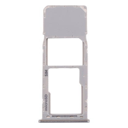 For Galaxy A20 A30 A50 SIM Card Tray + Micro SD Card Tray (Silver) - Card Tray by buy2fix | Online Shopping UK | buy2fix