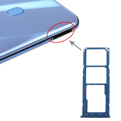 For Galaxy A20 A30 A50 SIM Card Tray + SIM Card Tray + Micro SD Card Tray (Blue) - Card Tray by buy2fix | Online Shopping UK | buy2fix