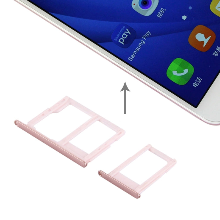 For Galaxy J5 Prime / G570 & J7 Prime / G610 SIM Card Tray + Micro SD & SIM Card Tray (Rose Gold) - Card Tray by buy2fix | Online Shopping UK | buy2fix
