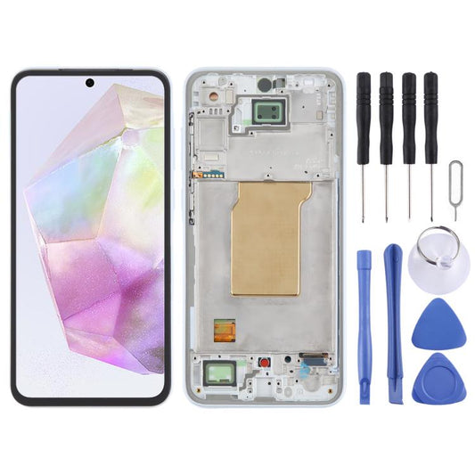 For Samsung Galaxy A35 SM-A356B Original LCD Screen Digitizer Full Assembly with Frame (Baby Blue) - LCD Screen by buy2fix | Online Shopping UK | buy2fix