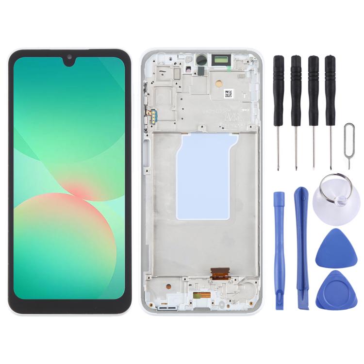 For Samsung Galaxy A26 SM-A266B 6.46 inch OLED LCD Screen Digitizer Full Assembly with Frame (White) - LCD Screen by buy2fix | Online Shopping UK | buy2fix