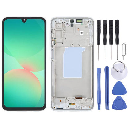 For Samsung Galaxy A26 SM-A266B 6.66 inch OLED LCD Screen Digitizer Full Assembly with Frame (White) - LCD Screen by buy2fix | Online Shopping UK | buy2fix