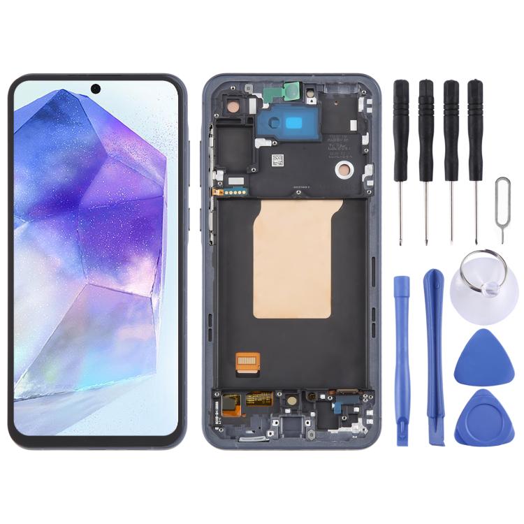 For Samsung Galaxy A55 SM-A556B OLED LCD Screen Digitizer Full Assembly with Frame (Blue) - LCD Screen by buy2fix | Online Shopping UK | buy2fix