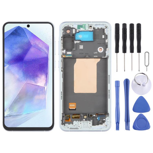 For Samsung Galaxy A55 SM-A556B OLED LCD Screen Digitizer Full Assembly with Frame (Baby Blue) - LCD Screen by buy2fix | Online Shopping UK | buy2fix