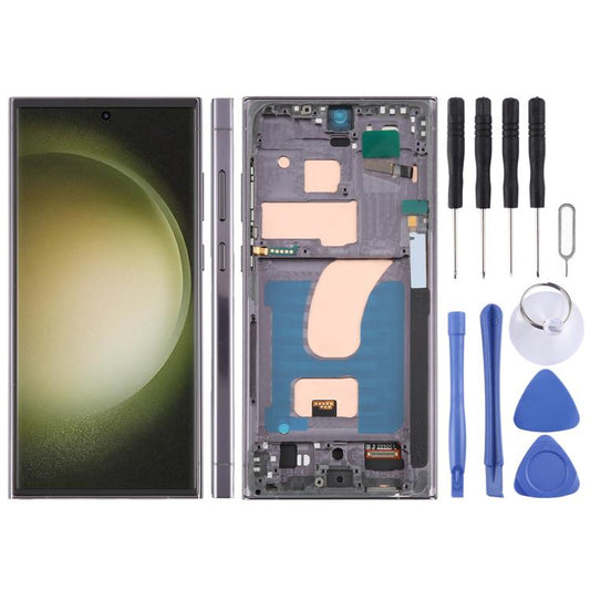 For Samsung Galaxy S23 Ultra SM-S918B 6.72 inch TFT LCD Screen Digitizer Full Assembly with Frame, Not Supporting Fingerprint Identification (Black) -  by buy2fix | Online Shopping UK | buy2fix