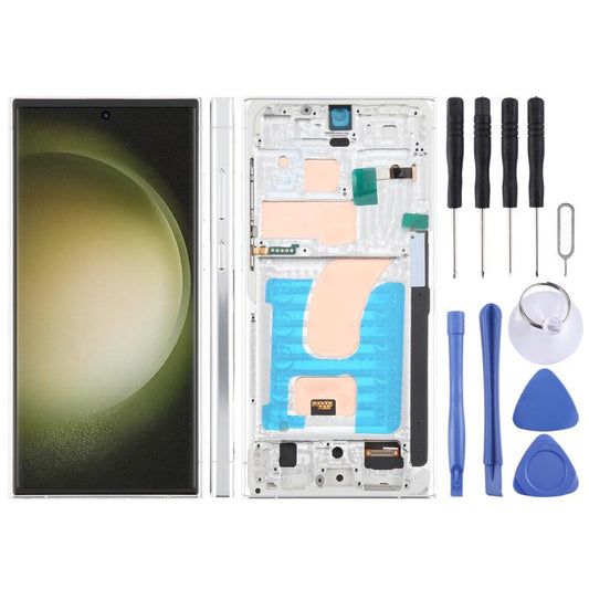 For Samsung Galaxy S23 Ultra SM-S918B 6.72 inch TFT LCD Screen Digitizer Full Assembly with Frame, Not Supporting Fingerprint Identification (Silver) -  by buy2fix | Online Shopping UK | buy2fix