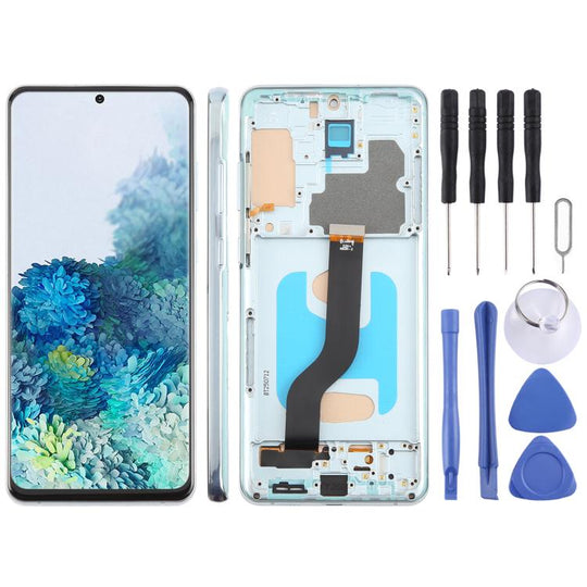 For Samsung Galaxy S20+ SM-G985F 6.58 inch TFT LCD Screen Digitizer Full Assembly with Frame, Not Supporting Fingerprint Identification (Blue)