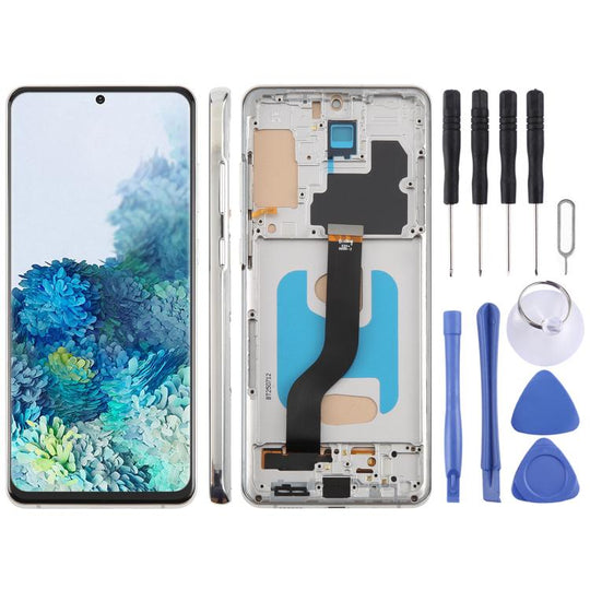 For Samsung Galaxy S20+ SM-G985F 6.58 inch TFT LCD Screen Digitizer Full Assembly with Frame, Not Supporting Fingerprint Identification (Silver)