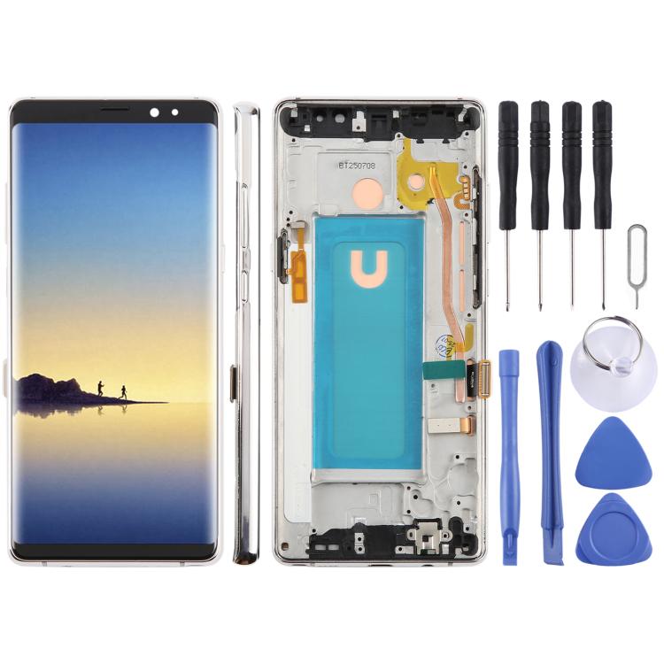 For Samsung Galaxy Note 8 SM-N950F 6.25 inch TFT LCD Screen Digitizer Full Assembly with Frame (Silver) - LCD Screen by buy2fix | Online Shopping UK | buy2fix