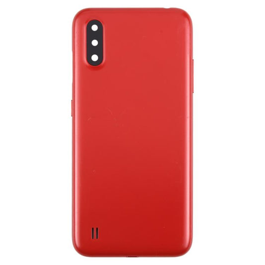 For Samsung Galaxy A01 SM-A015F Back Cover with Camera Lens Cover(Red) - Back Cover by buy2fix | Online Shopping UK | buy2fix