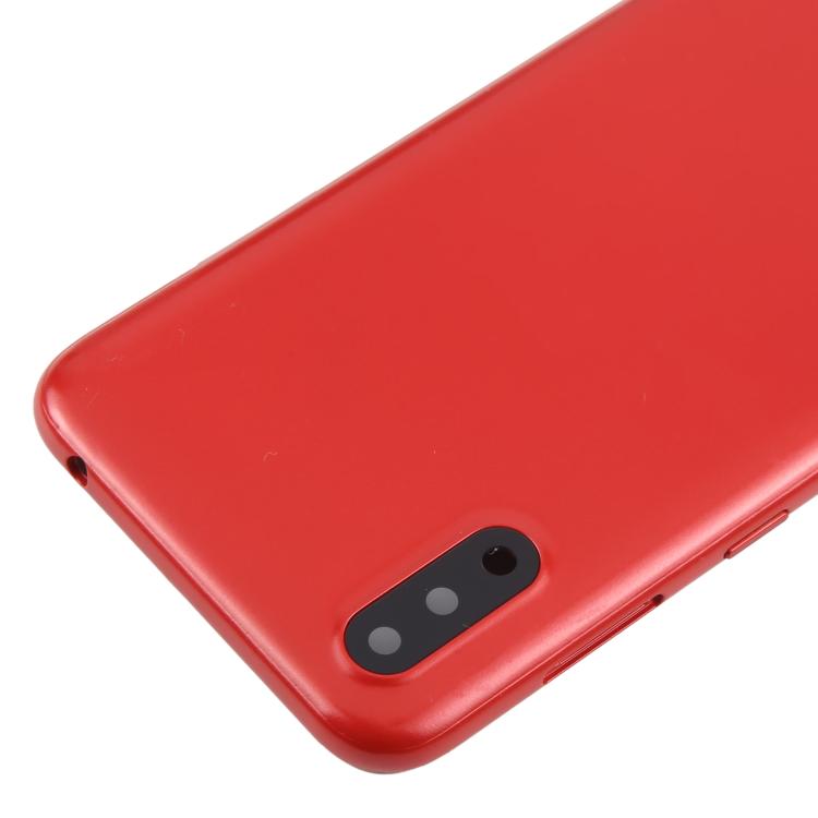 For Samsung Galaxy A01 SM-A015F Back Cover with Camera Lens Cover(Red) - Back Cover by buy2fix | Online Shopping UK | buy2fix