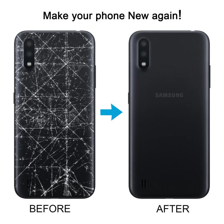 For Samsung Galaxy A01 SM-A015F Back Cover with Camera Lens Cover(Gray) - Back Cover by buy2fix | Online Shopping UK | buy2fix