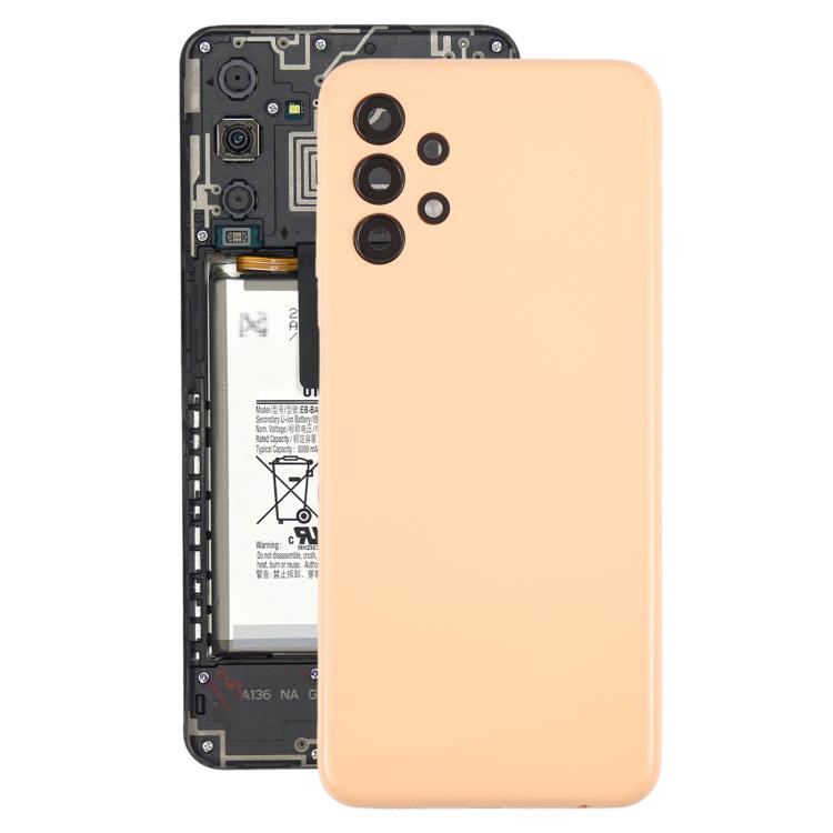 For Samsung Galaxy A13 SM-A135F Back Cover with Camera Lens Cover(Orange) - Back Cover by buy2fix | Online Shopping UK | buy2fix