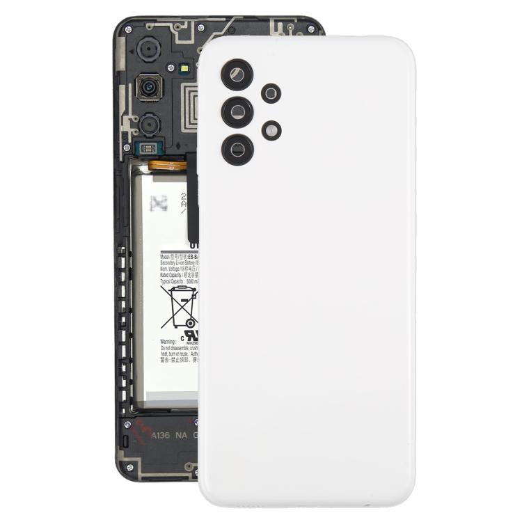 For Samsung Galaxy A13 SM-A135F Back Cover with Camera Lens Cover(White) - Back Cover by buy2fix | Online Shopping UK | buy2fix