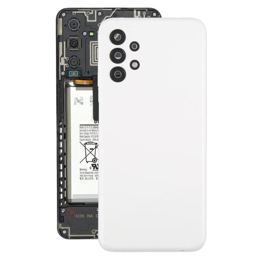 For Samsung Galaxy A13 SM-A135F Back Cover with Camera Lens Cover(White) - Back Cover by buy2fix | Online Shopping UK | buy2fix