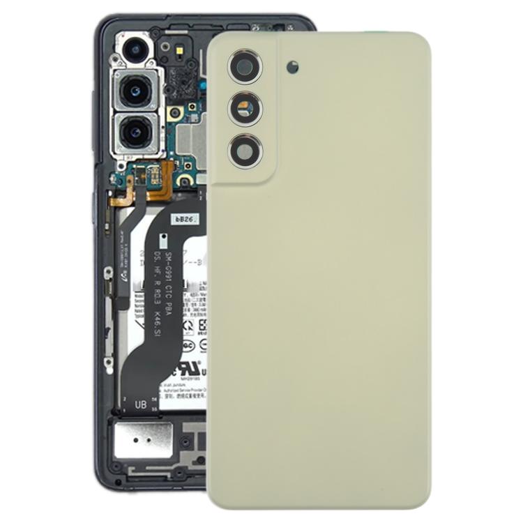 For Samsung Galaxy S21 FE SM-G990B Back Cover with Camera Lens Cover(Green) - Back Cover by buy2fix | Online Shopping UK | buy2fix