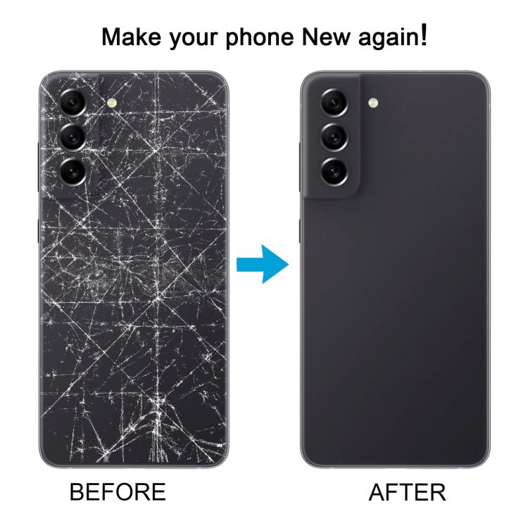 For Samsung Galaxy S21 FE SM-G990B Back Cover with Camera Lens Cover(White) - Back Cover by buy2fix | Online Shopping UK | buy2fix