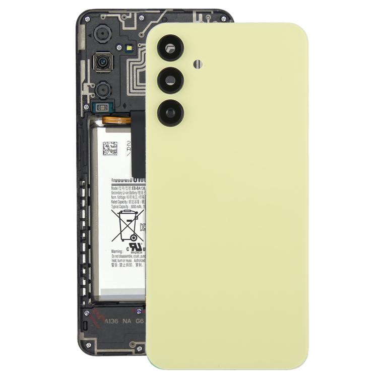 For Samsung Galaxy A15 SM-A155F Back Cover with Camera Lens Cover(Yellow) - Back Cover by buy2fix | Online Shopping UK | buy2fix