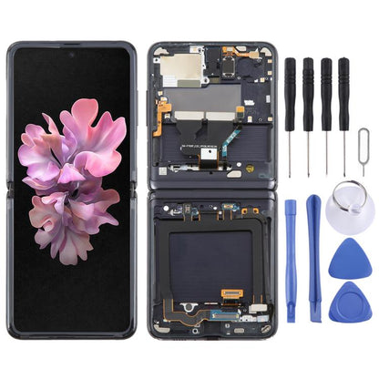 For Samsung Galaxy Z Flip SM-F700 LCD Screen Digitizer Full Assembly with Frame (Black) - LCD Screen by buy2fix | Online Shopping UK | buy2fix