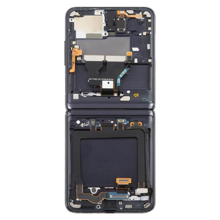 For Samsung Galaxy Z Flip SM-F700 LCD Screen Digitizer Full Assembly with Frame (Black) - LCD Screen by buy2fix | Online Shopping UK | buy2fix