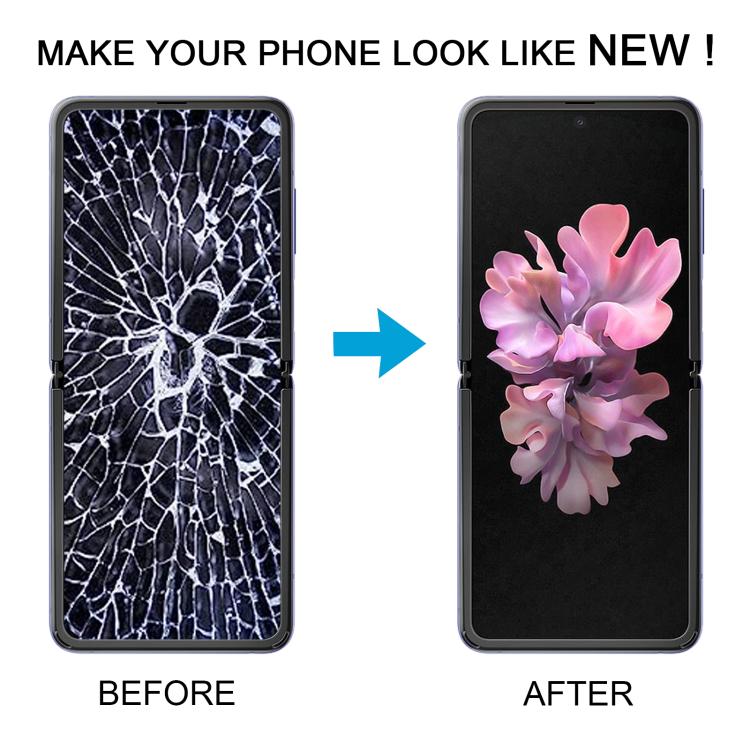 For Samsung Galaxy Z Flip SM-F700 LCD Screen Digitizer Full Assembly with Frame (Purple) - LCD Screen by buy2fix | Online Shopping UK | buy2fix