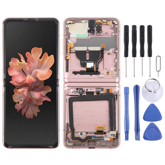 For Samsung Galaxy Z Flip 5G SM-F707 LCD Screen Digitizer Full Assembly with Frame (Pink) - LCD Screen by buy2fix | Online Shopping UK | buy2fix