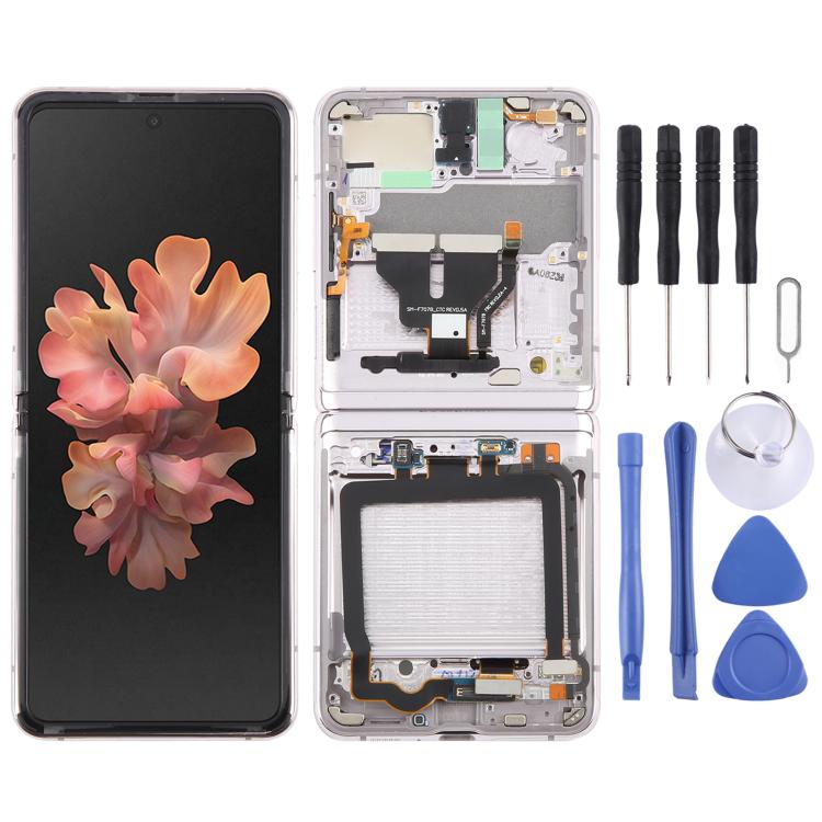 For Samsung Galaxy Z Flip 5G SM-F707 LCD Screen Digitizer Full Assembly with Frame (Gold) - LCD Screen by buy2fix | Online Shopping UK | buy2fix