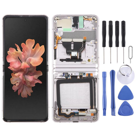 For Samsung Galaxy Z Flip 5G SM-F707 LCD Screen Digitizer Full Assembly with Frame (Gold) - LCD Screen by buy2fix | Online Shopping UK | buy2fix
