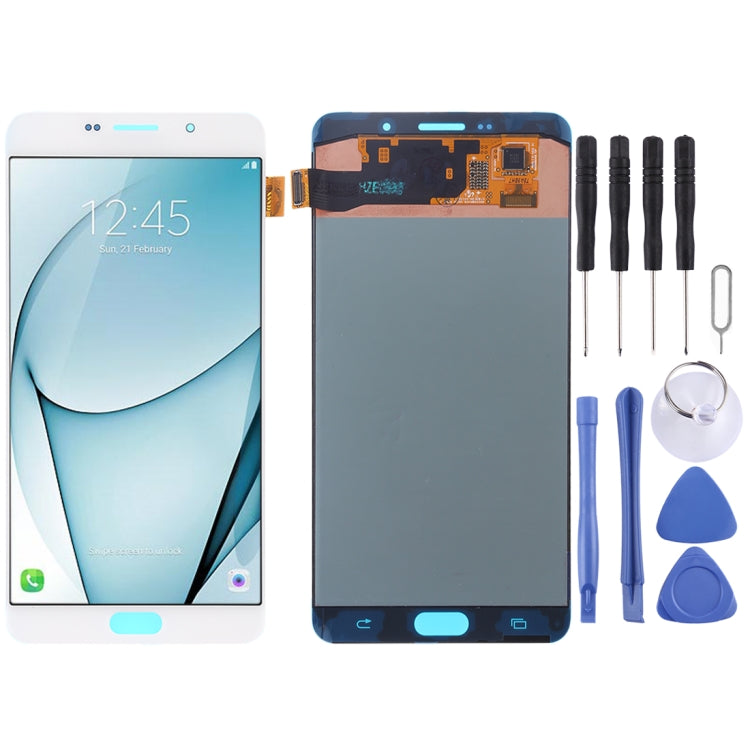 Original Super AMOLED LCD Screen for Galaxy A9 Pro (2016) / A910F Digitizer Full Assembly (White) - LCD Screen by buy2fix | Online Shopping UK | buy2fix