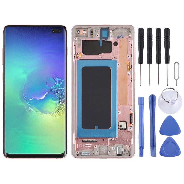 Original Super AMOLED LCD Screen for Samsung Galaxy S10+ Digitizer Full Assembly with Frame (Pink) - LCD Screen by buy2fix | Online Shopping UK | buy2fix