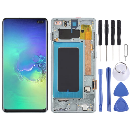 Original Super AMOLED LCD Screen for Samsung Galaxy S10+ Digitizer Full Assembly with Frame (Green) - LCD Screen by buy2fix | Online Shopping UK | buy2fix