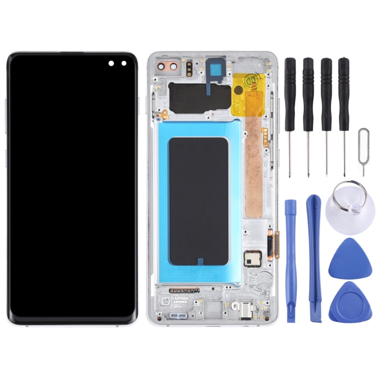 Original Super AMOLED LCD Screen for Samsung Galaxy S10+ Digitizer Full Assembly with Frame (Silver) - LCD Screen by buy2fix | Online Shopping UK | buy2fix